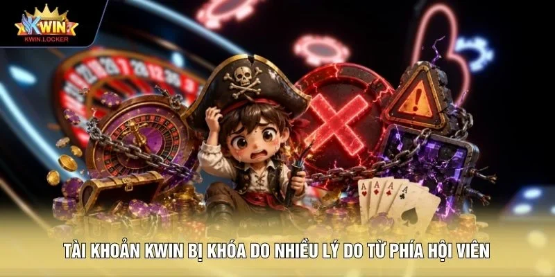 Tài khoản KWIN bị khóa do nhiều lý do từ phía hội viên 